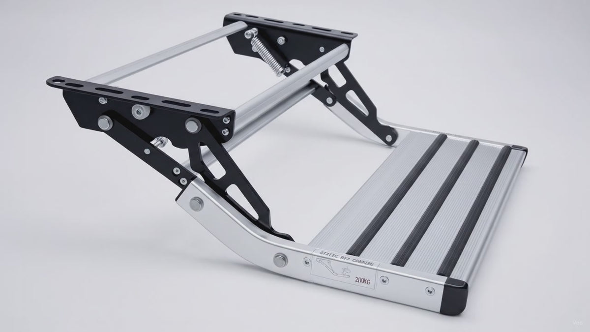 Manual Retractable RV Step, 1-Step Aluminum, 400 lbs – product video