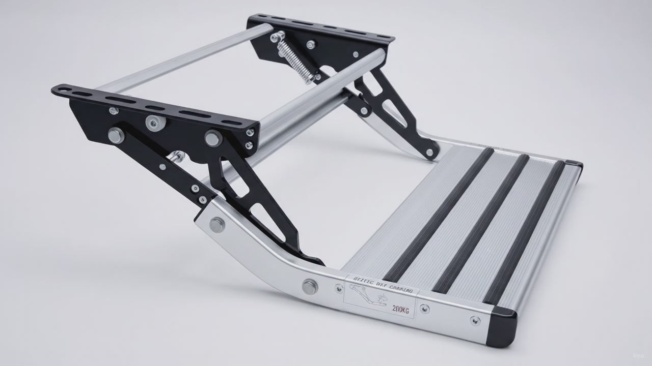 Manual Retractable RV Step, 1-Step Aluminum, 400 lbs – product video