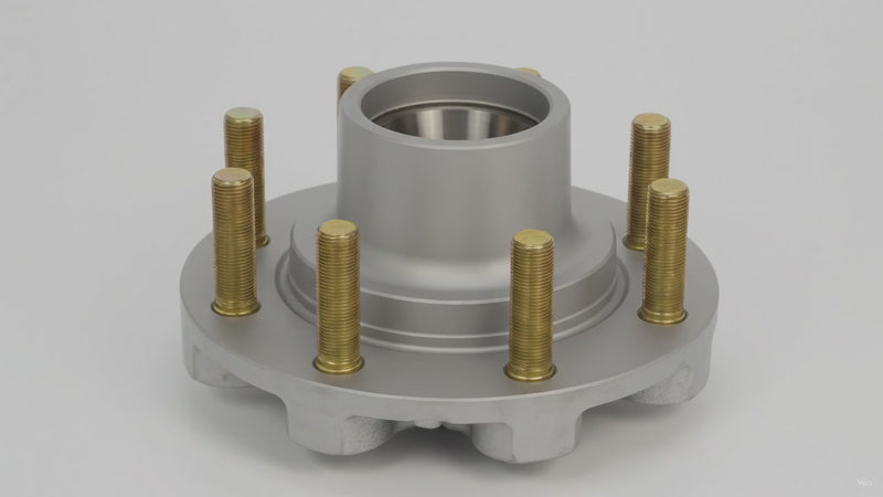 DeeMaxx Galvanized Grease Hub, 8 on 6.5", 5/8"-18 Studs, Dexter 008-399-07 (HUB-865NT-10-GALV) – product video