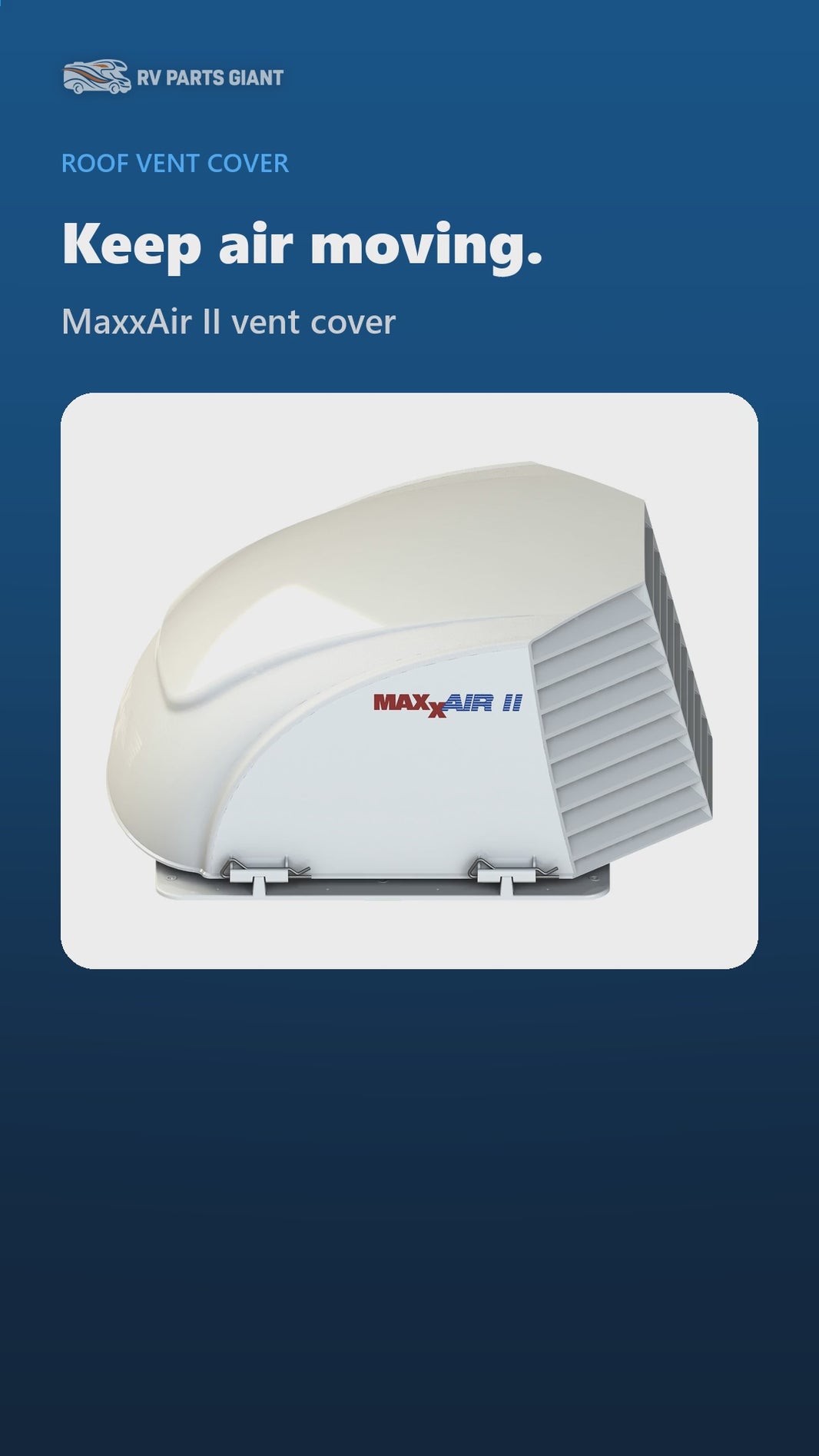 MaxxAir II RV Roof Vent Cover with EZClip Hinge, 14" x 14", Translucent White | 00-933081 product video by RV Parts Giant