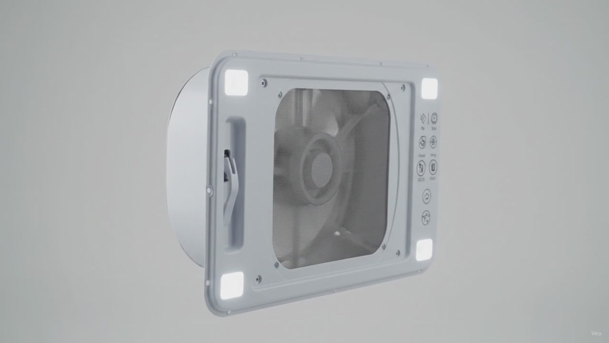 Bathroom 2-Way Fan with bright LED Light - 12V – product video