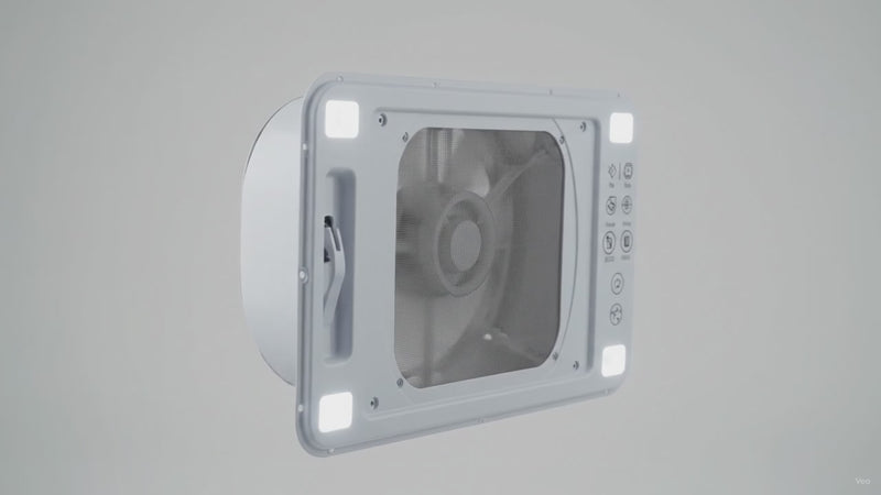 Bathroom 2-Way Fan with bright LED Light - 12V – product video