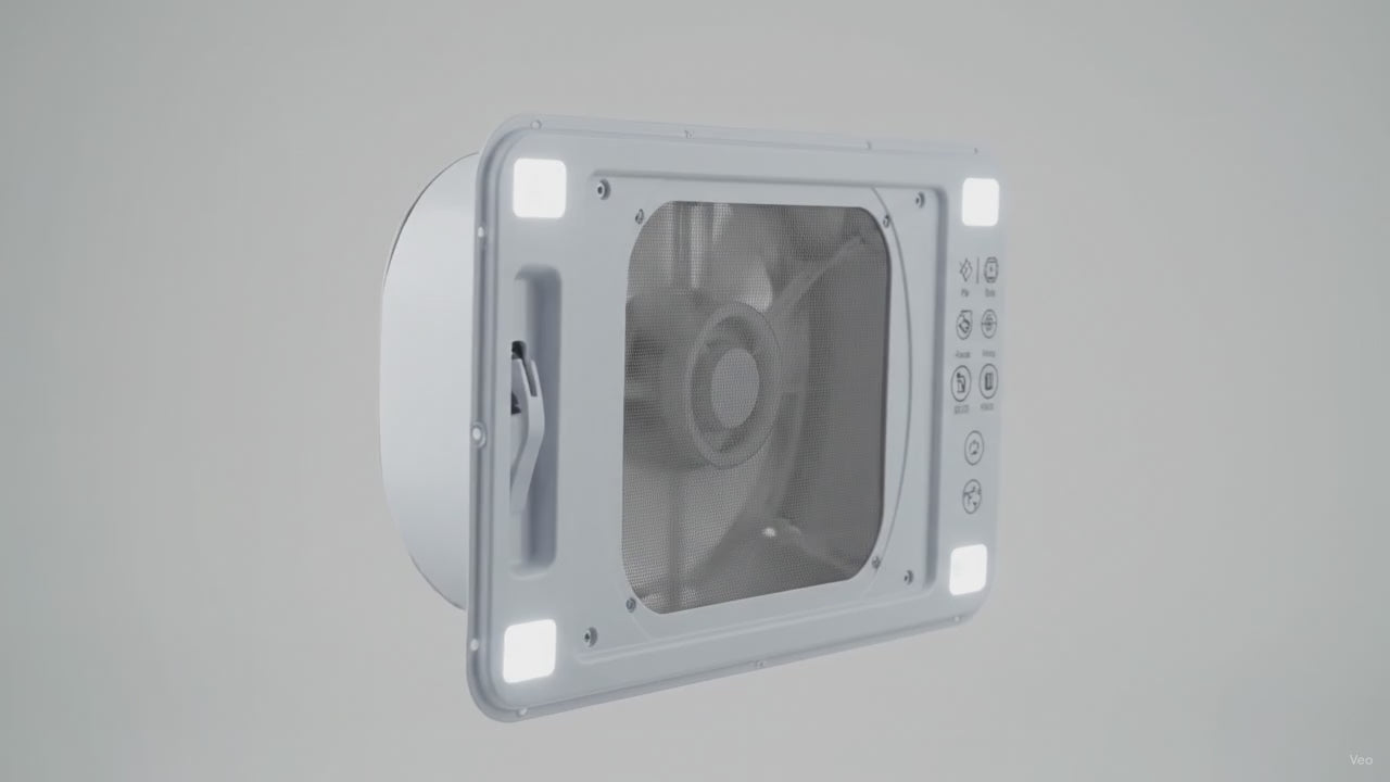 Bathroom 2-Way Fan with bright LED Light - 12V – product video