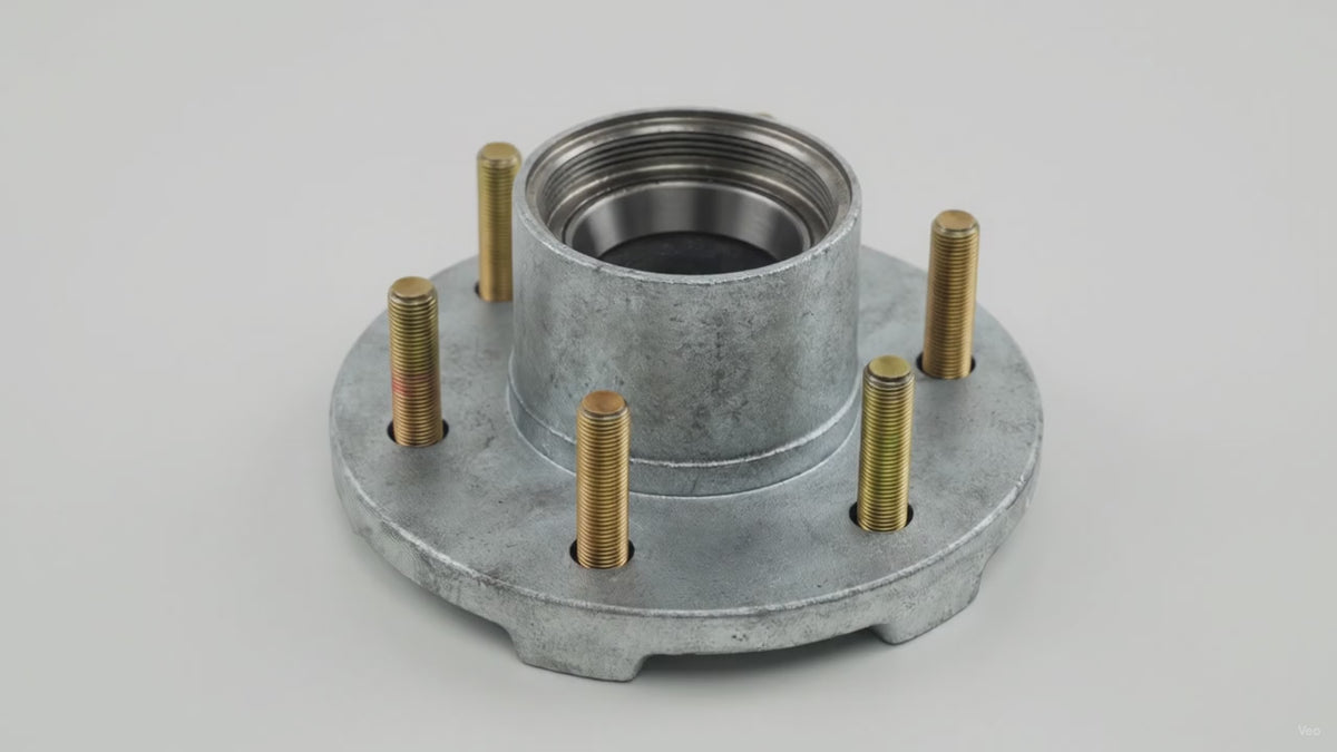 DeeMaxx Galvanized Threaded Hub, 6 on 5.5", 2-7/8"-12 Cap Thread (HUB-655T-GALV) – product video