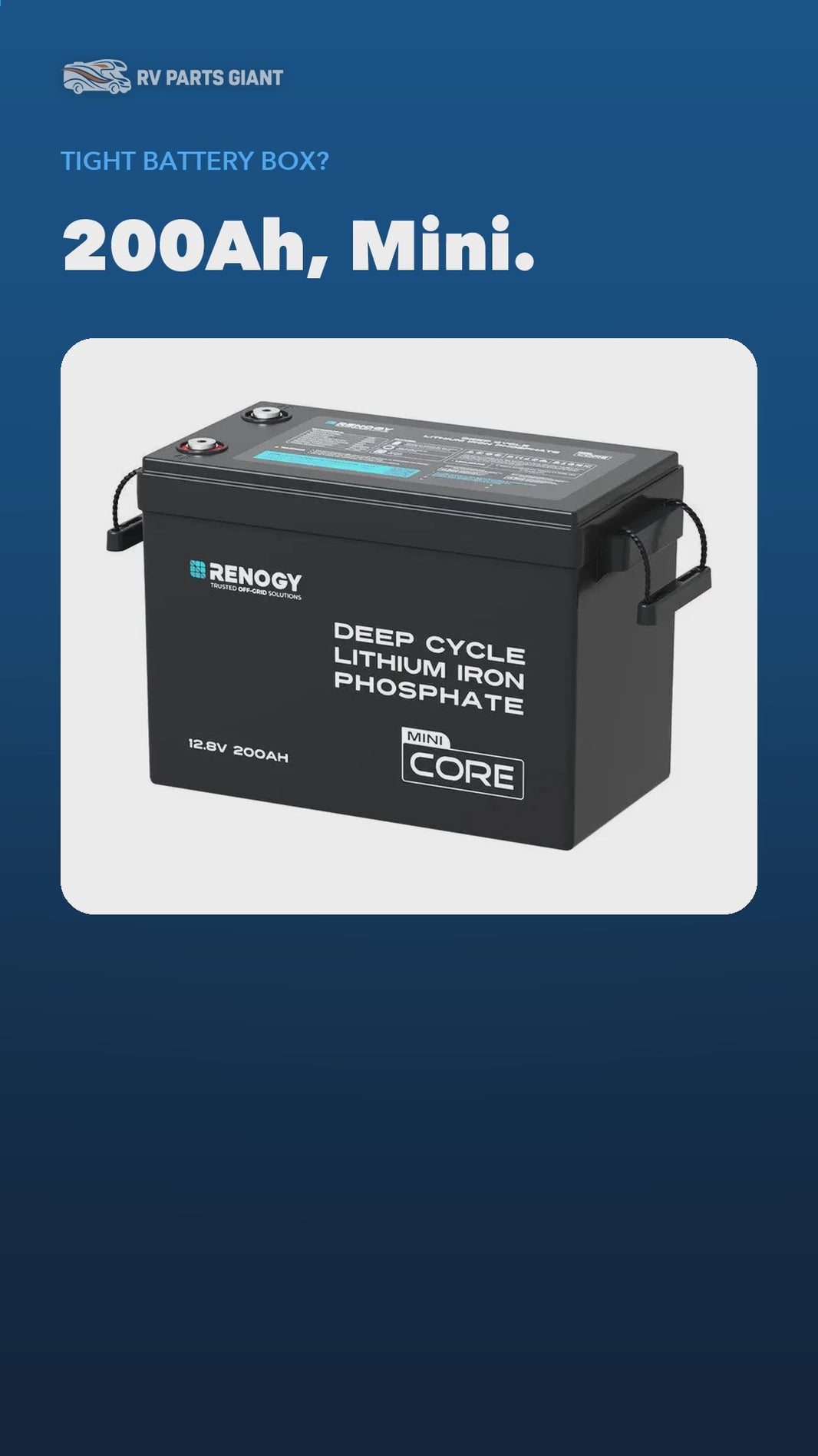 Renogy Core Mini 12V 200Ah LiFePO4 Battery product video by RV Parts Giant