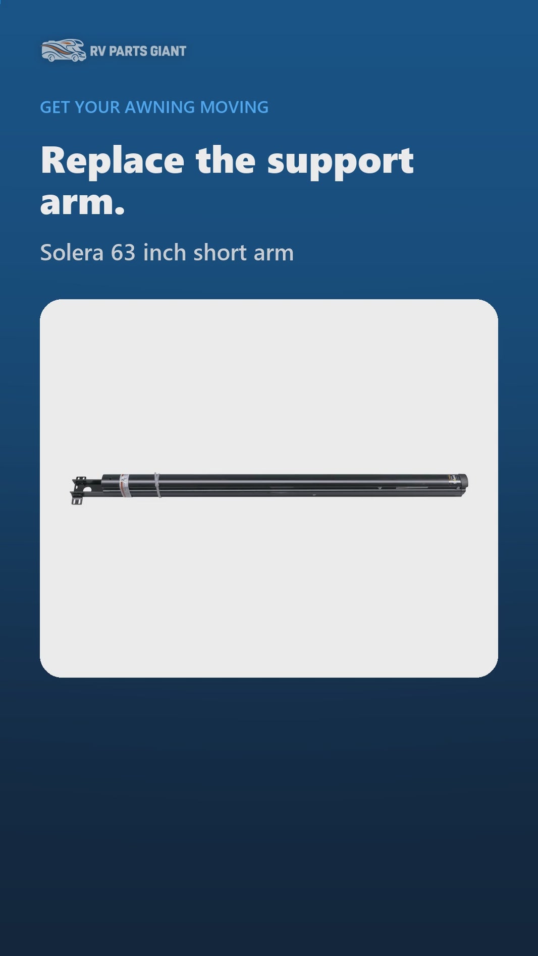 Solera 63" Short RV Awning Support Arm Assembly, Black | 404523 product video by RV Parts Giant