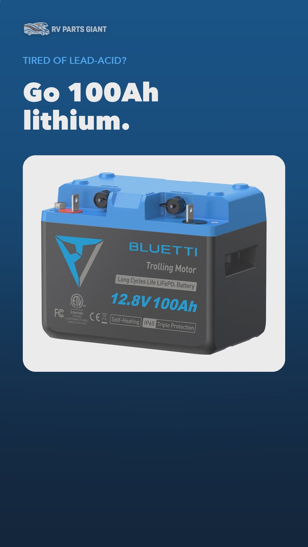 BLUETTI B1210 LiFePO4 Battery 12.8V 100Ah product video by RV Parts Giant