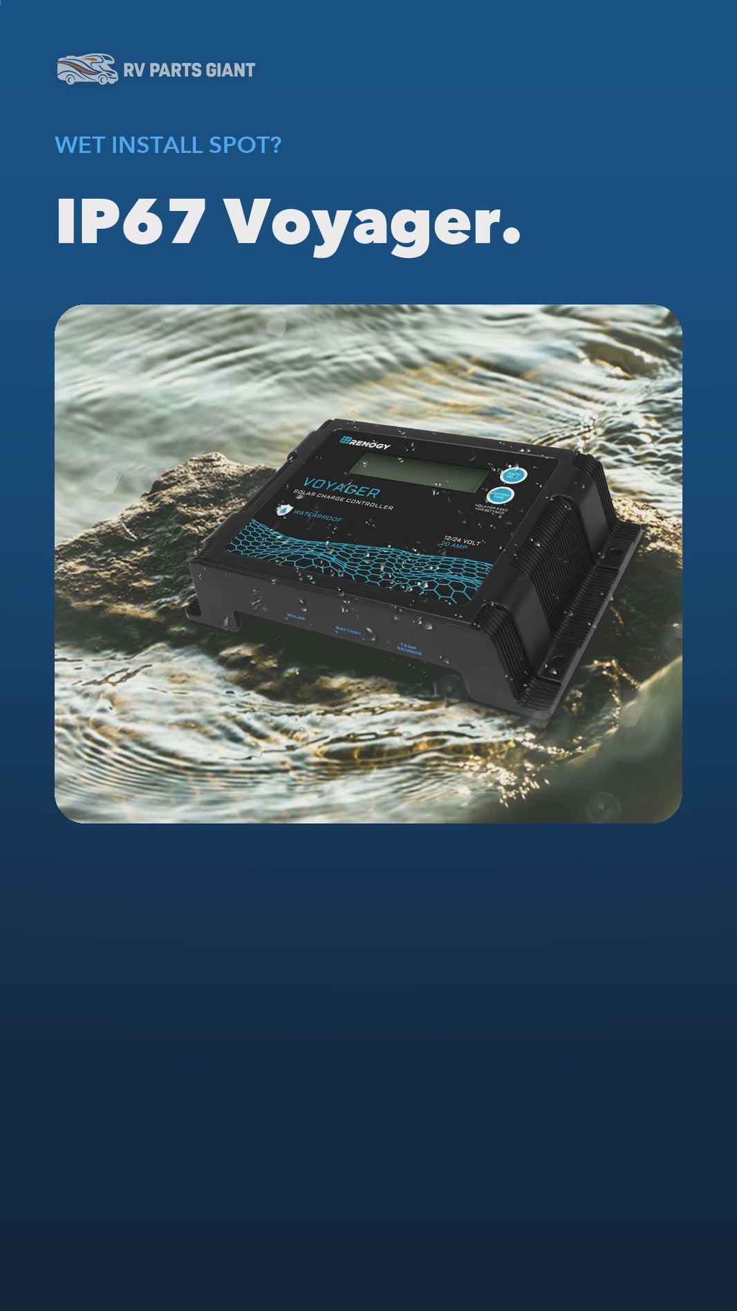 Renogy Voyager 20A PWM Waterproof Charge Controller product video by RV Parts Giant