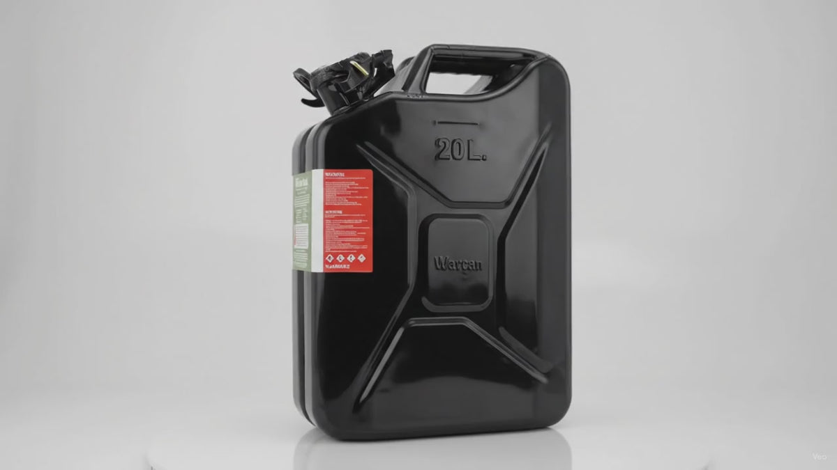 Wavian 20L NATO Steel Jerry Can, Black (5.3 Gal) – product video