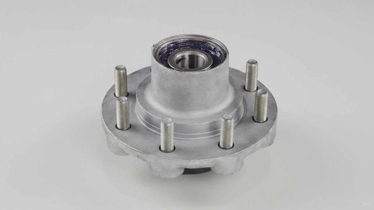 DeeMaxx Galvanized Hub Kit, 8 on 6.5", 9/16" Studs, Threaded (HUB-865T-9-GALV-KIT) – product video