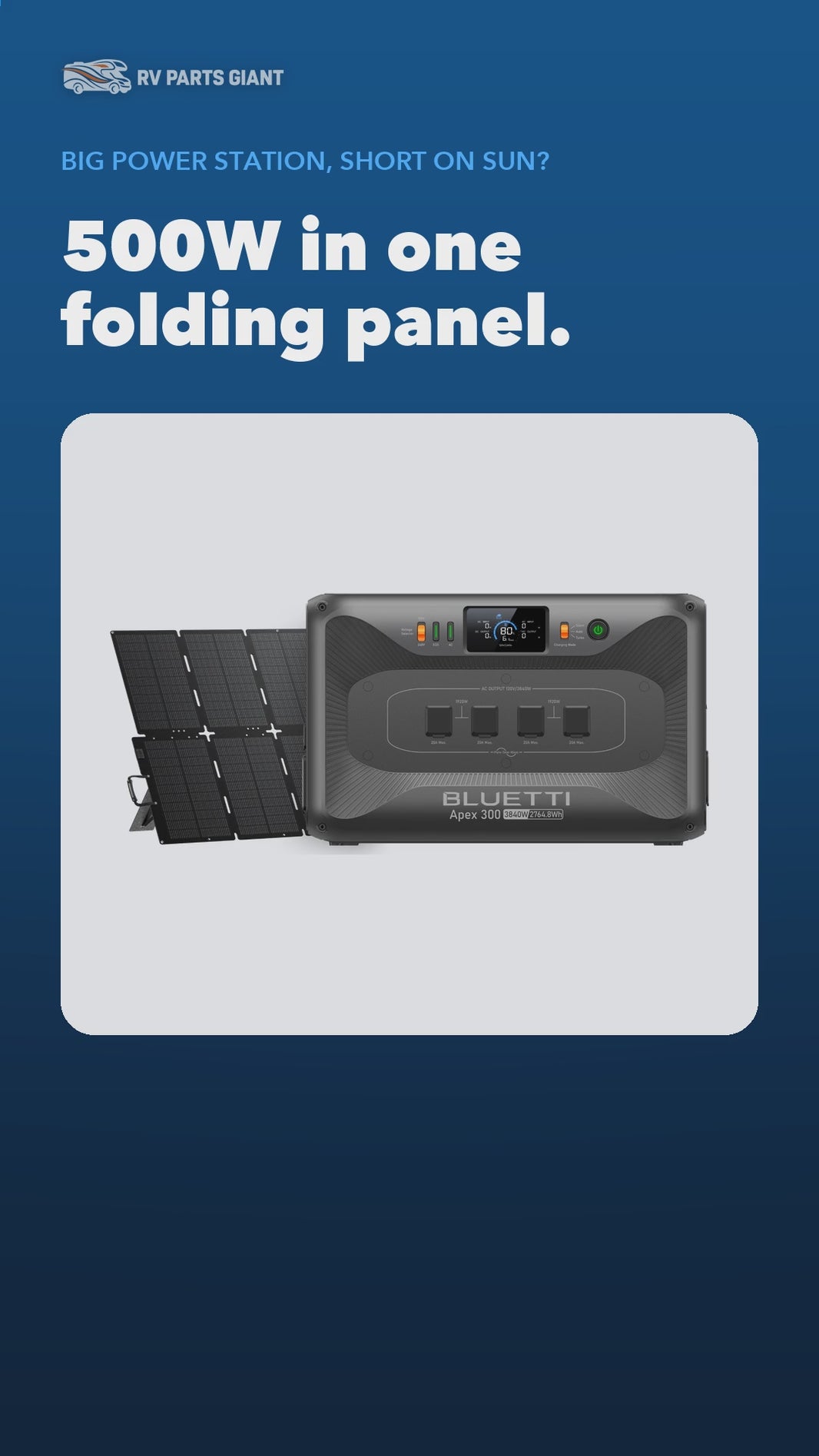 BLUETTI SORA 500 solar panel product video by RV Parts Giant