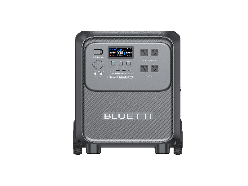 BLUETTI Elite 320 portable power station, front panel with four 120V AC outlets and display