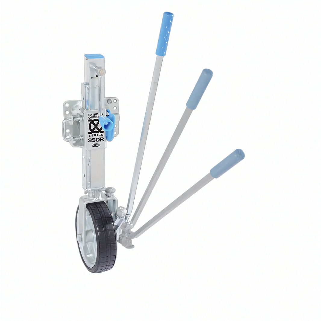 ARK XO350R ratchet style trailer jack with solid rubber tire