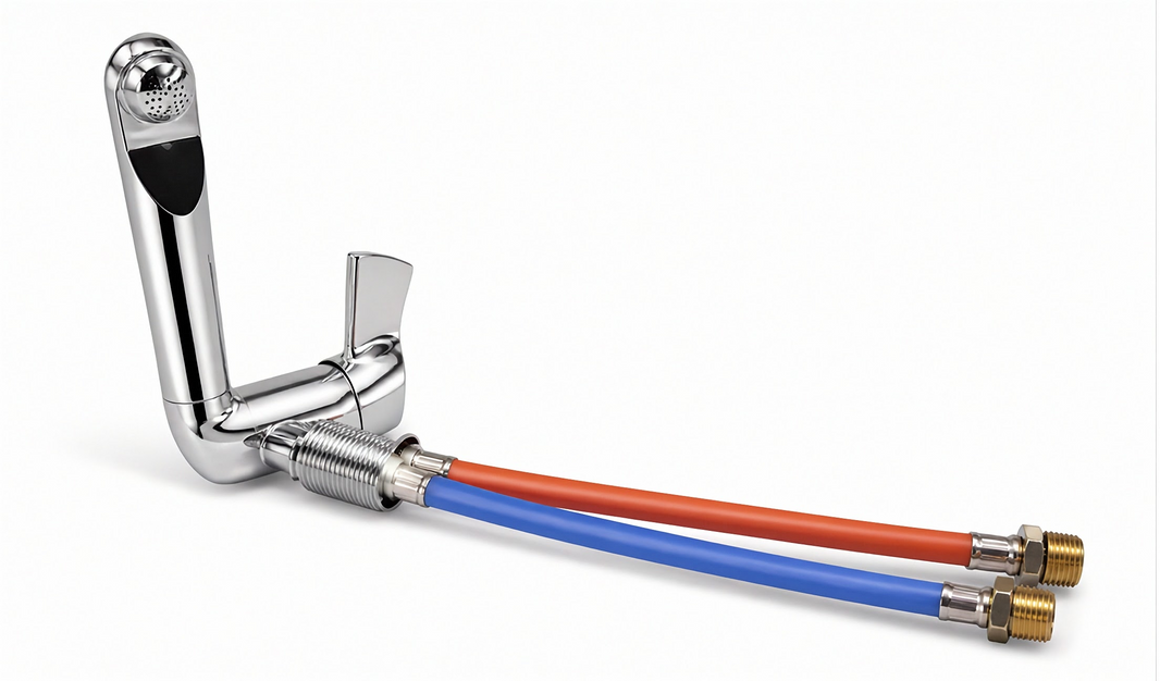Dometic fold-down RV galley faucet chrome finish - view 2
