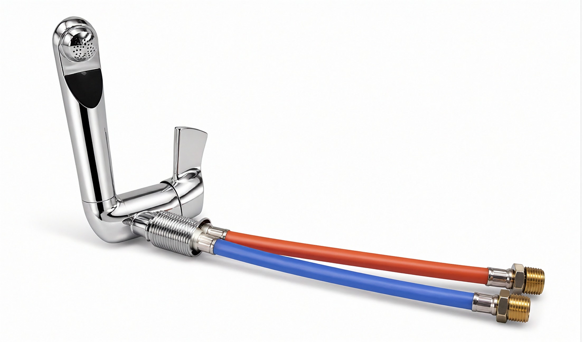 Dometic fold-down RV galley faucet chrome finish - view 2