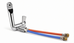 Dometic fold-down RV galley faucet chrome finish - view 2