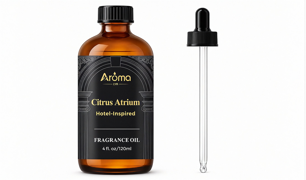 AromaLYA Citrus Atrium fragrance oil amber bottle