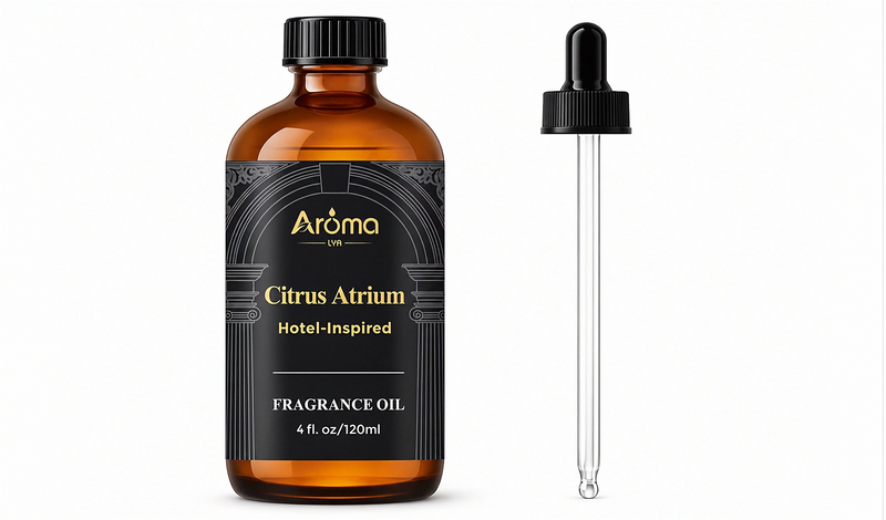 AromaLYA Citrus Atrium fragrance oil amber bottle