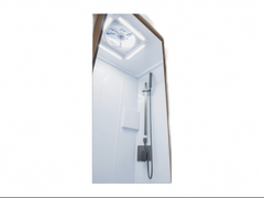 Black Series frameless glass and aluminum shower door