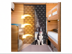 RV thermal insulated door curtain with magnetic seal