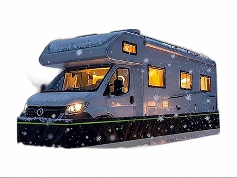 RV winter skirting with steel mesh reinforcement