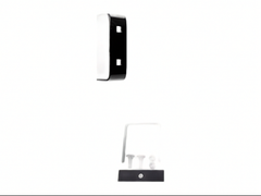 Folding spare tire carrier mounted on trailer bumper