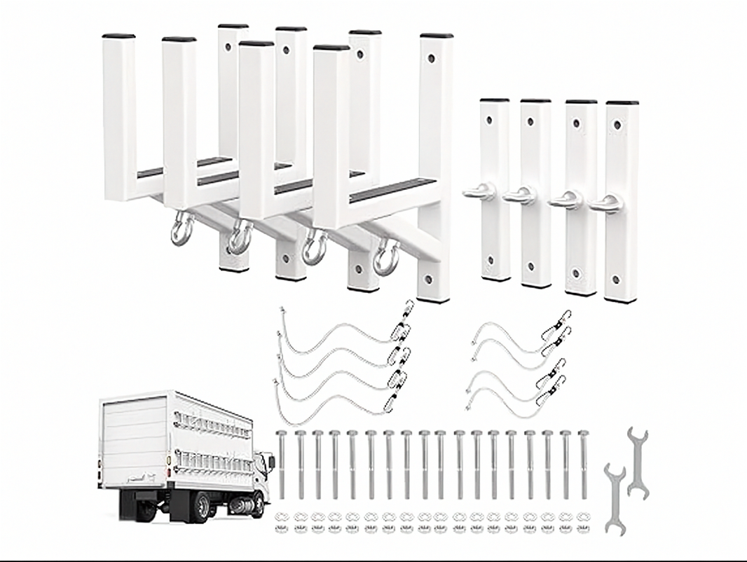 Cargo trailer ladder rack side mount with ladder
