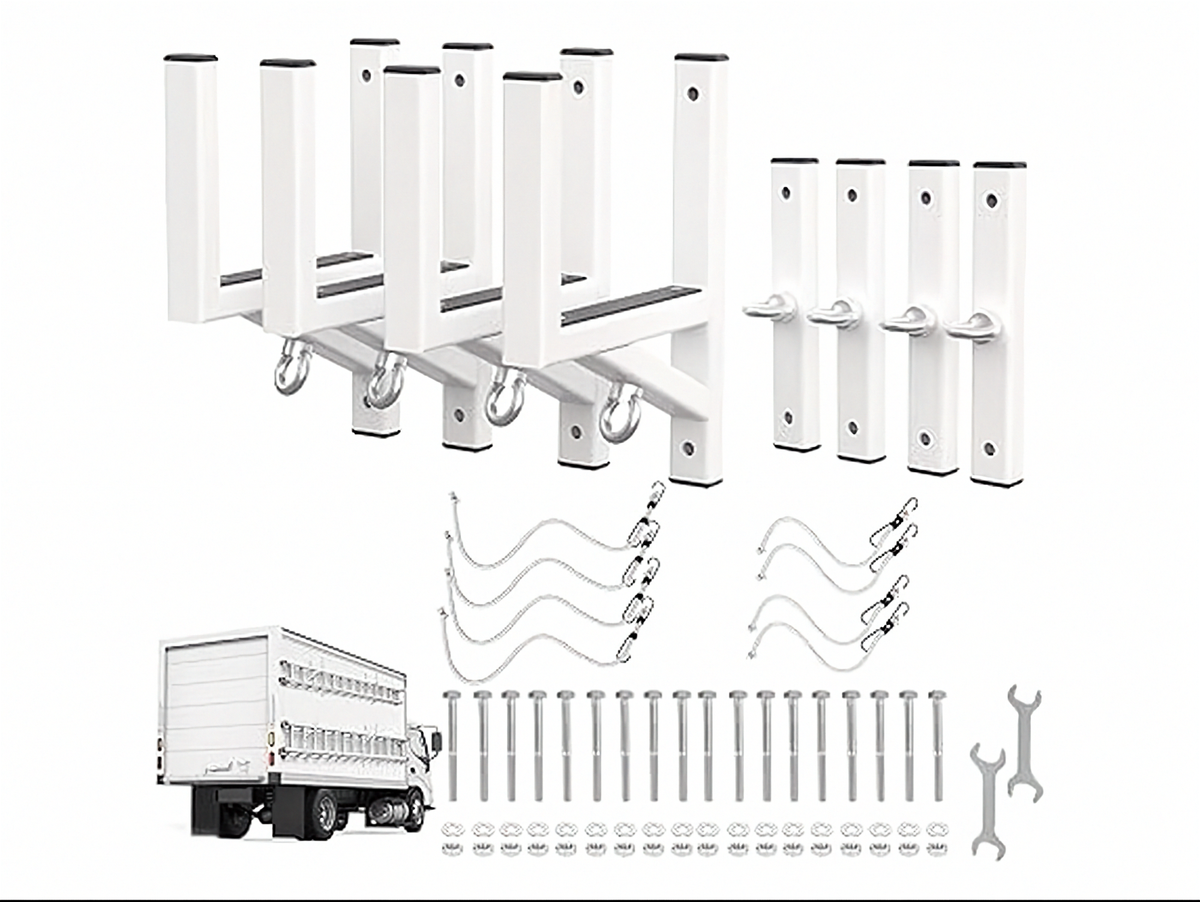 Cargo trailer ladder rack side mount with ladder