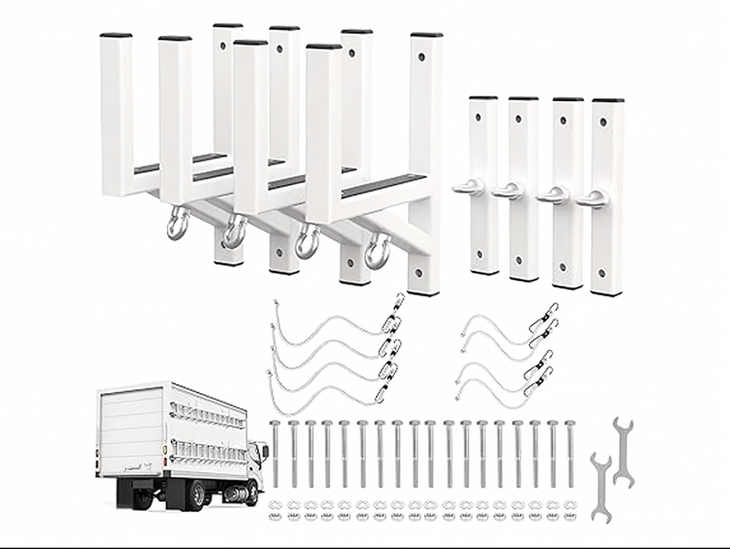 Cargo trailer ladder rack side mount with ladder