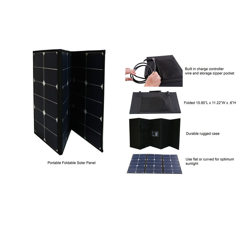AIMS Power 60W Tri-Fold Portable Solar Panel with Case - view 3