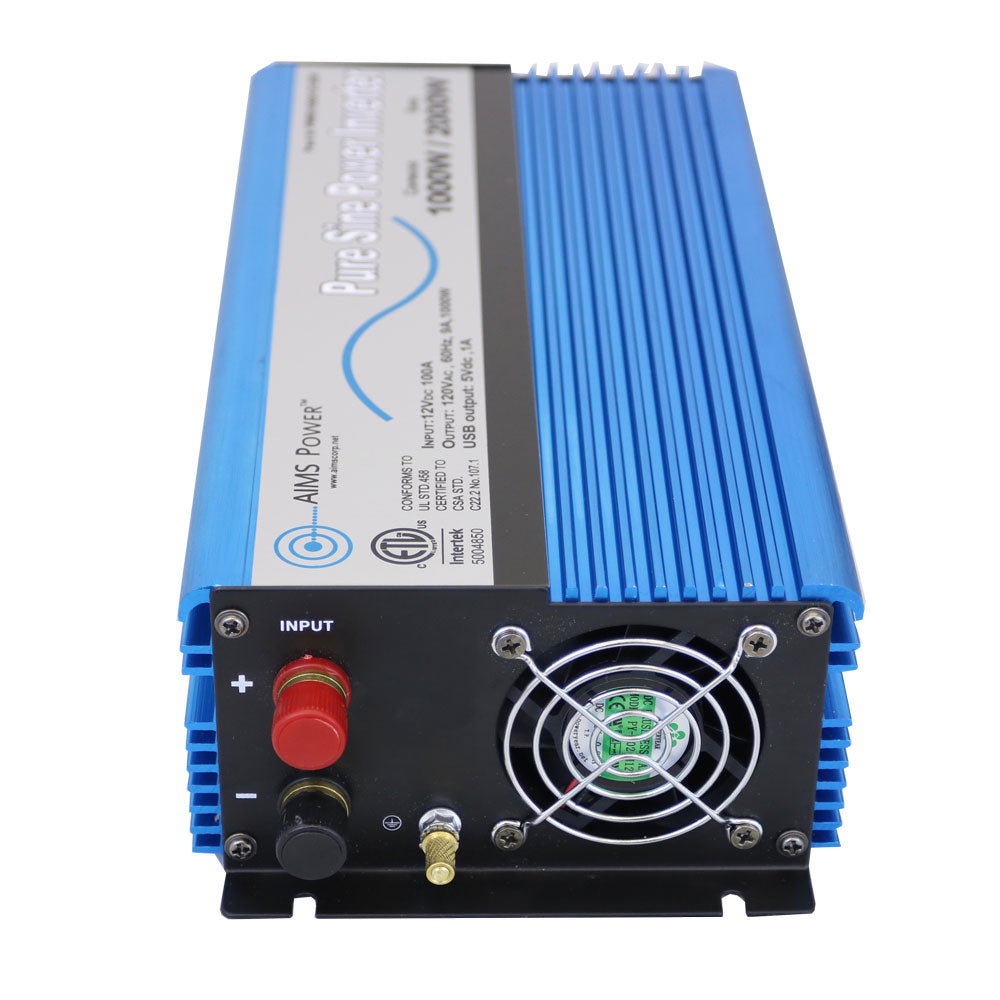 AIMS Power 1000W Pure Sine Power Inverter 12V with USB and Remote Port - view 6