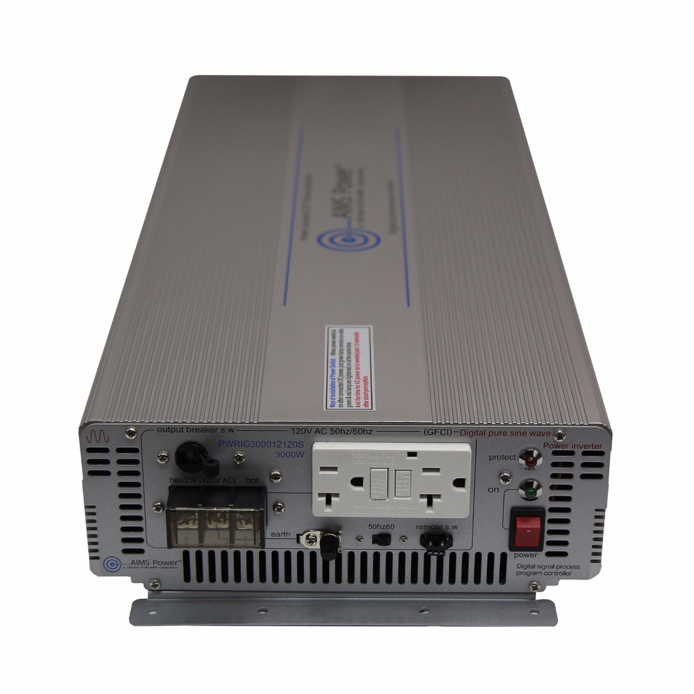 AIMS Power 3000W Industrial Pure Sine Power Inverter 12V