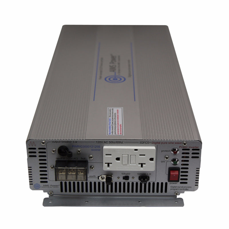 AIMS Power 3000W Industrial Pure Sine Power Inverter 12V
