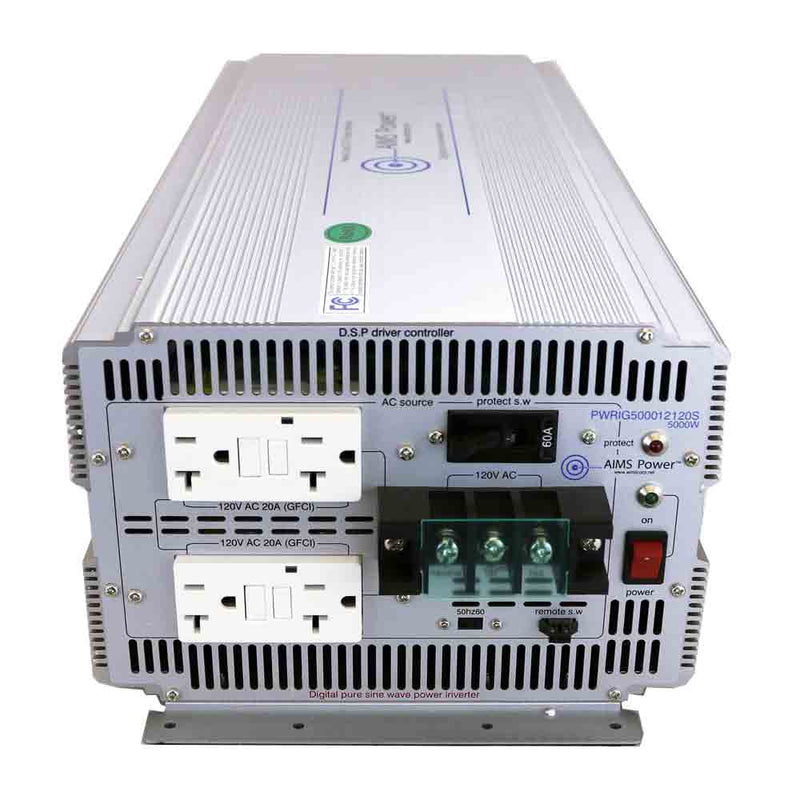 AIMS Power 5000W Industrial Pure Sine Power Inverter 12V - view 3