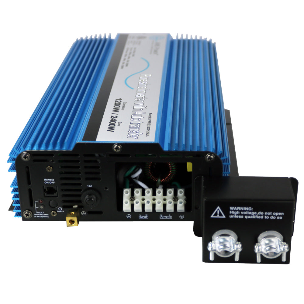 AIMS Power 1200W Pure Sine Inverter 12V with Transfer Switch, Hardwire - view 2