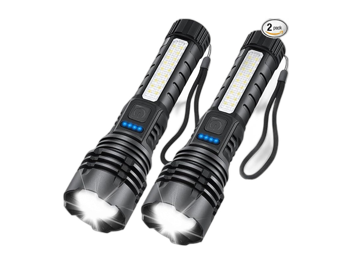Rechargeable high lumen flashlight with adjustable focus