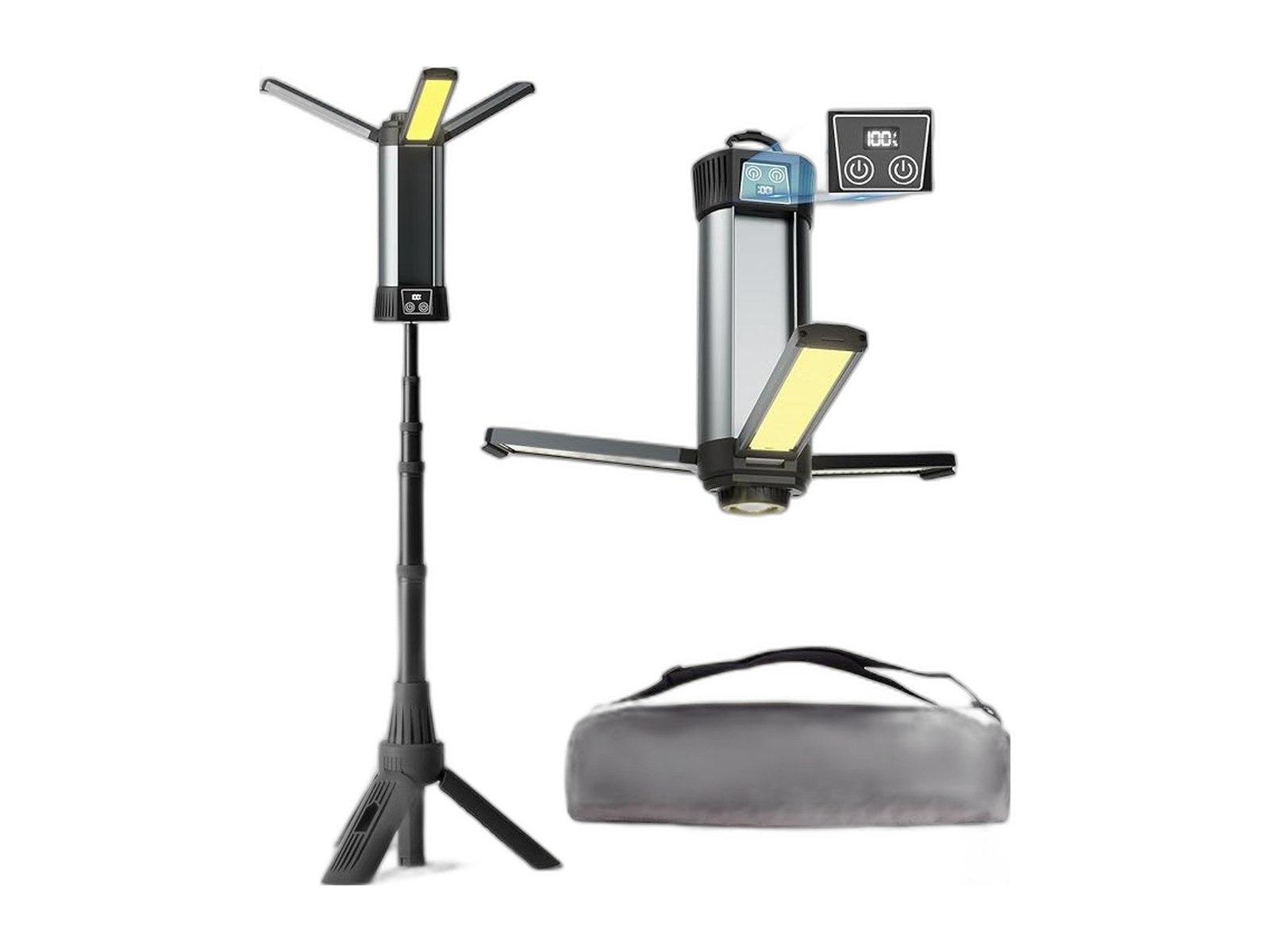 rechargeable led work light with stand cordless on white background