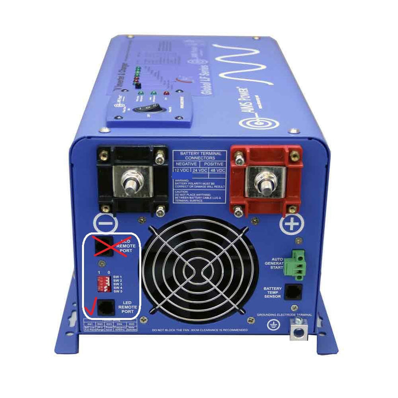 AIMS Power LED On/Off Remote for Low Frequency Inverter Chargers - view 2