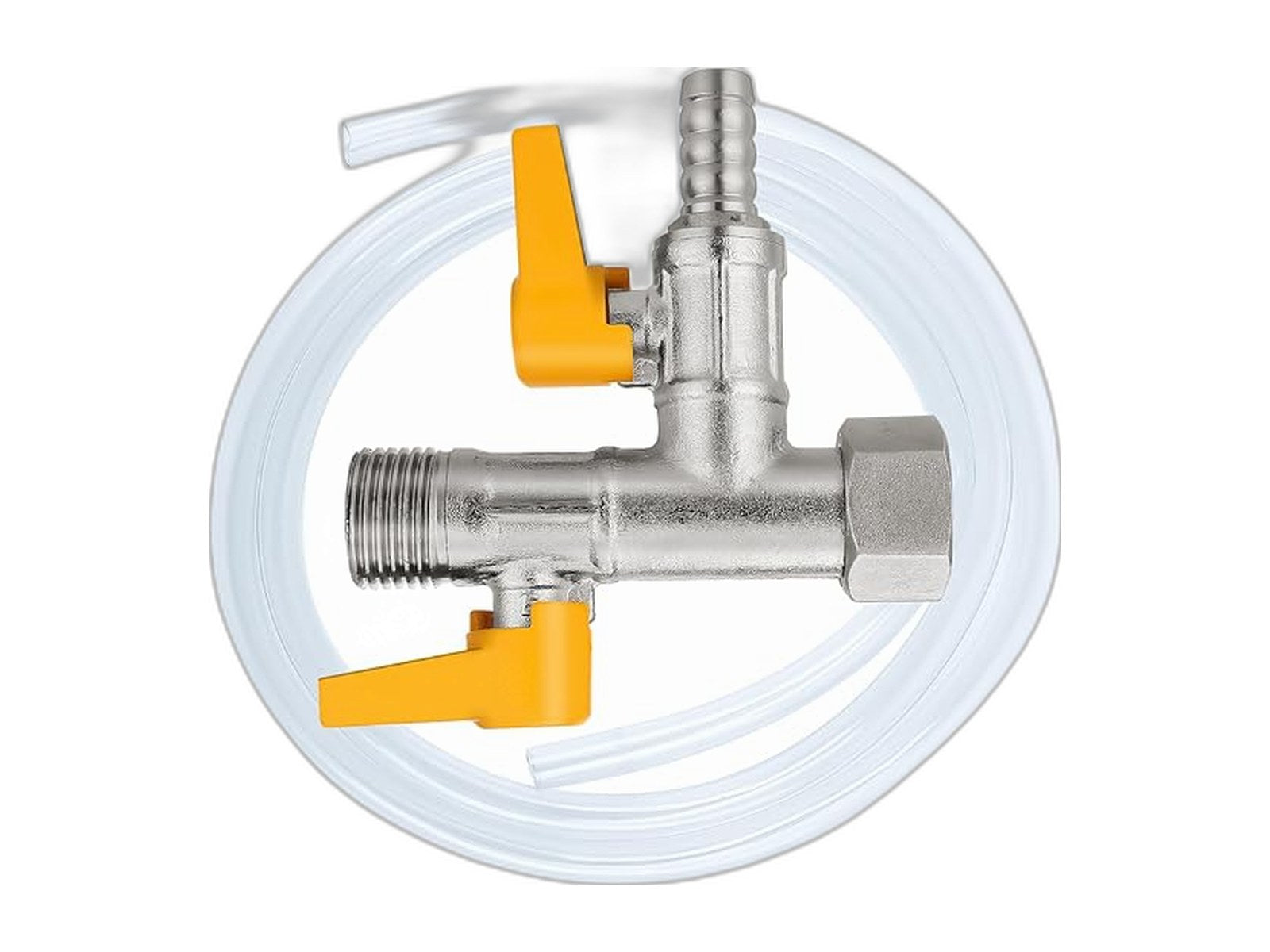 rv 3 way bypass winterizing kit brass on white background