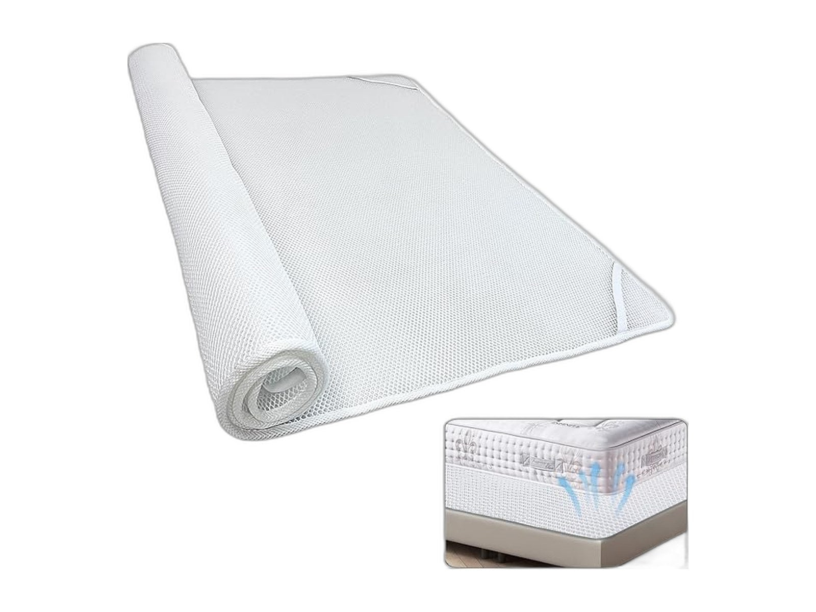 rv mattress underlay breathable 3d mesh fabric on white background