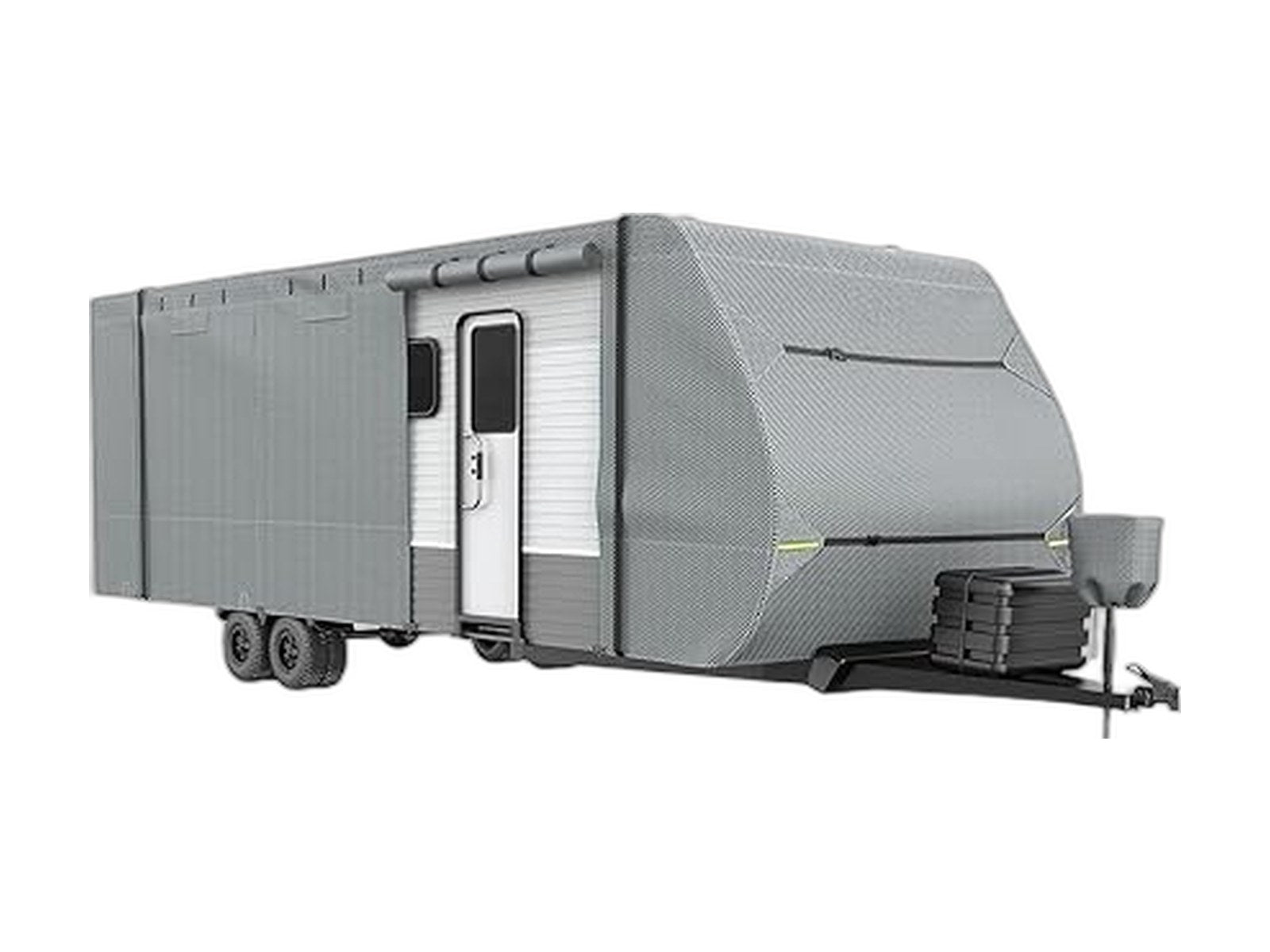 rv cover upgraded 7 layers top travel trailer on white background