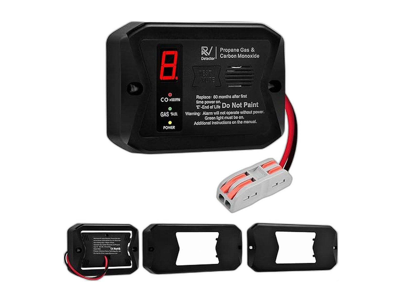 rv propane gas detector rv carbon monoxide and on white background