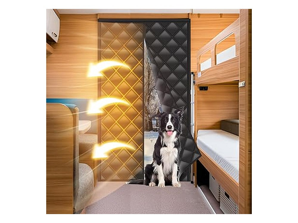 RV Thermal Insulated Door Curtain 33"x80" on white background
