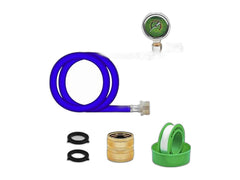 RV winterizing kit with pressure gauge and hose