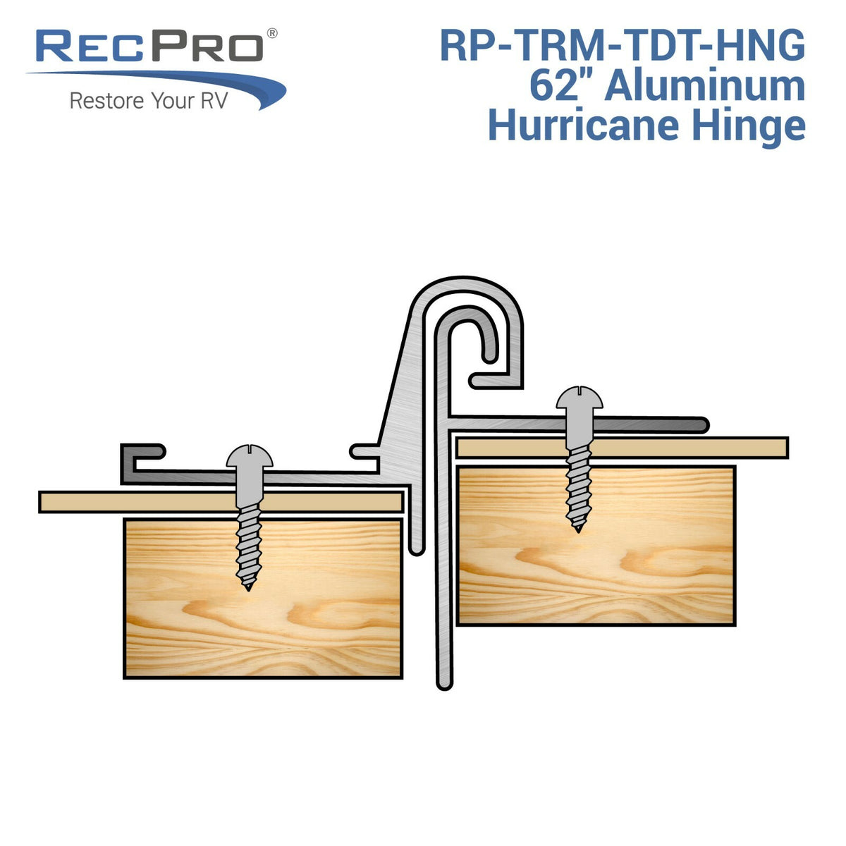 Teardrop trailer hurricane hinge 62 inch