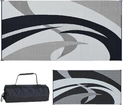Reversible RV patio awning mat 9x18