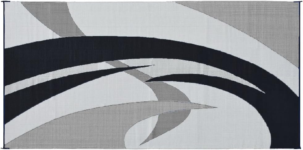 Reversible RV patio awning mat 9x18