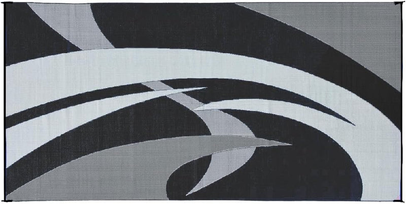 Reversible RV patio awning mat 9x18