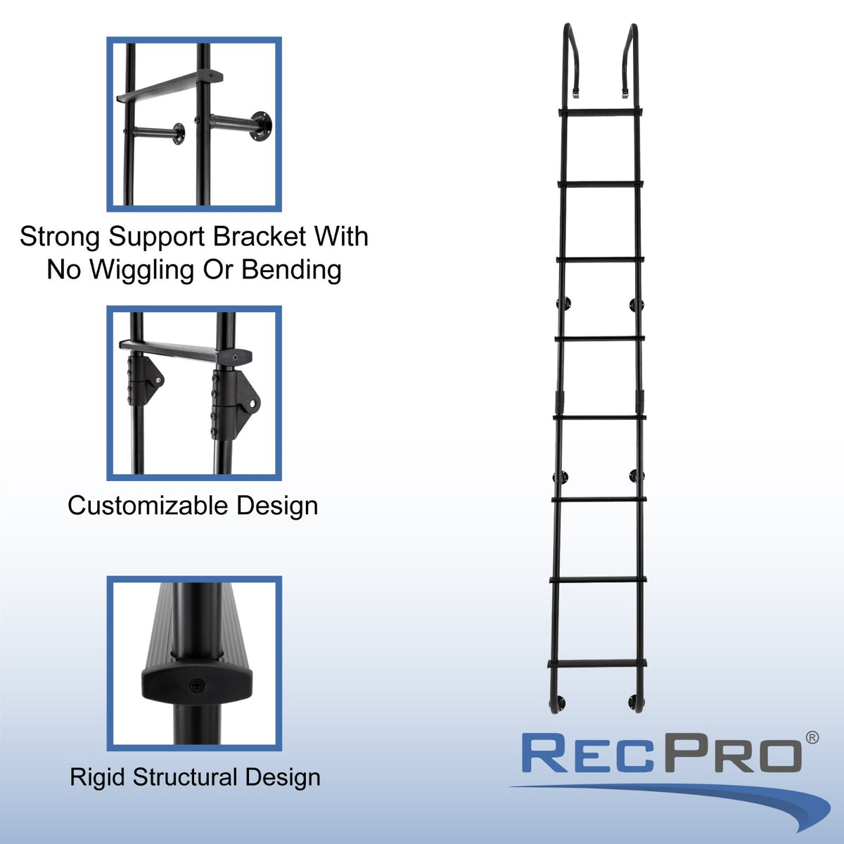 RecPro 92 inch exterior rear RV ladder