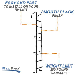 RecPro 92 inch exterior rear RV ladder